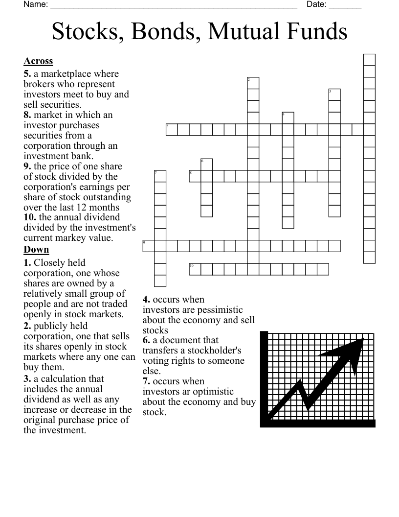 Stocks, Bonds, Mutual Funds Crossword
