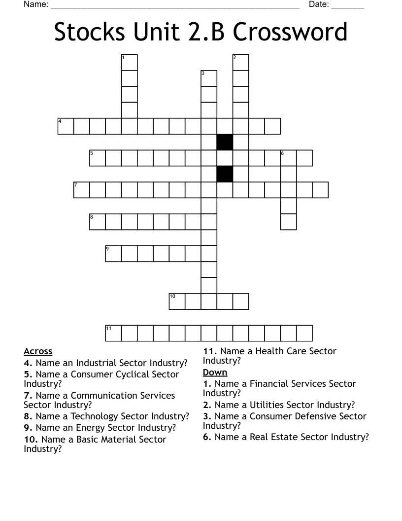 Stocks Unit 2.B Crossword