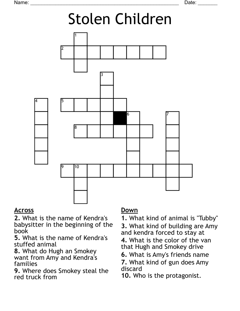 Stolen Children Crossword