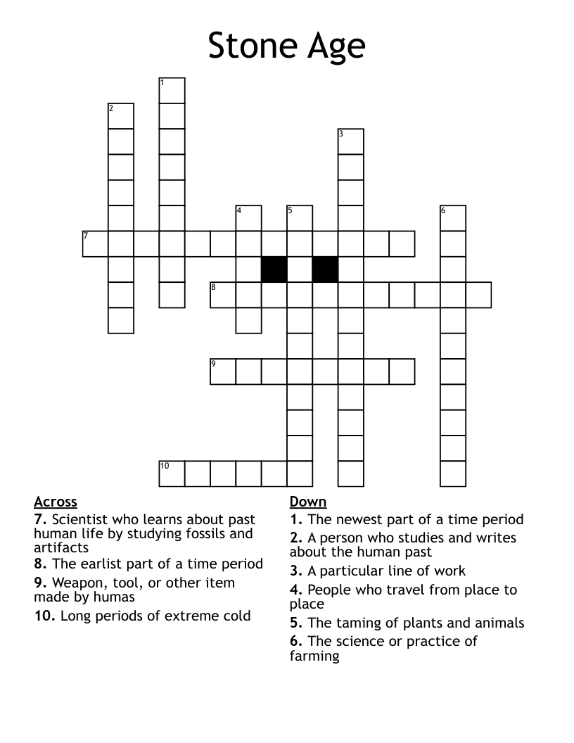 Stone Age Crossword