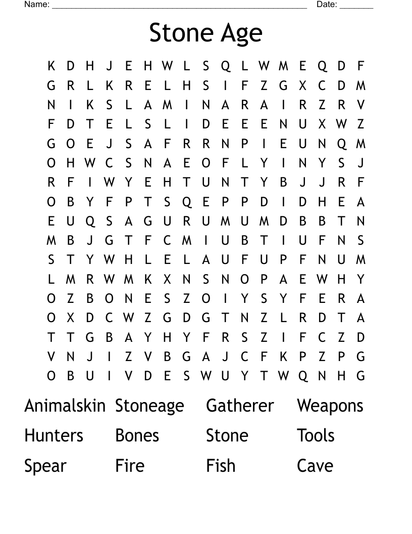 Stone Age Word Search