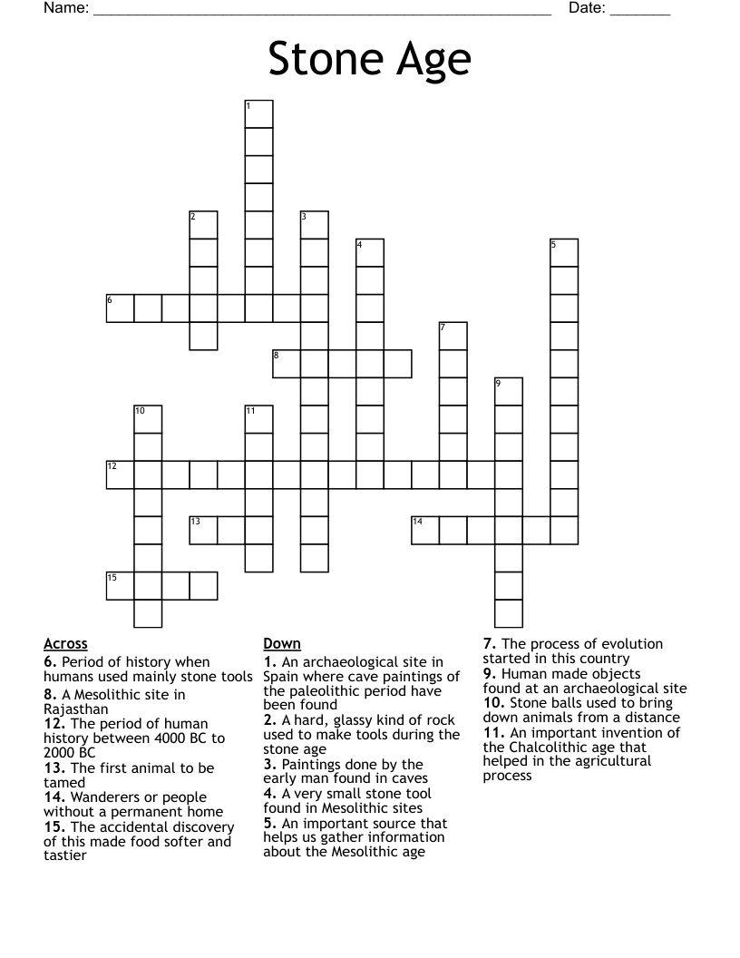 Stone Age Crossword