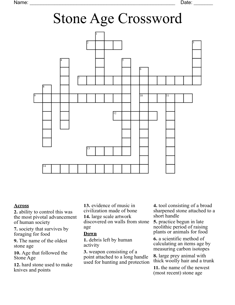 Stone Age Crossword