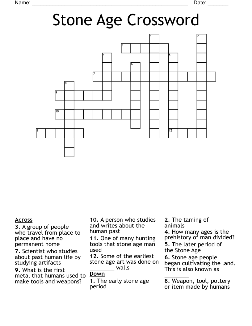 Stone Age Crossword