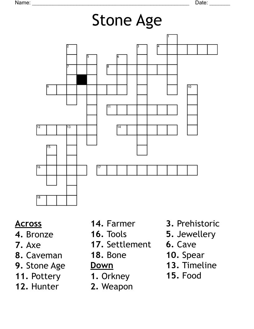 Stone Age  Crossword