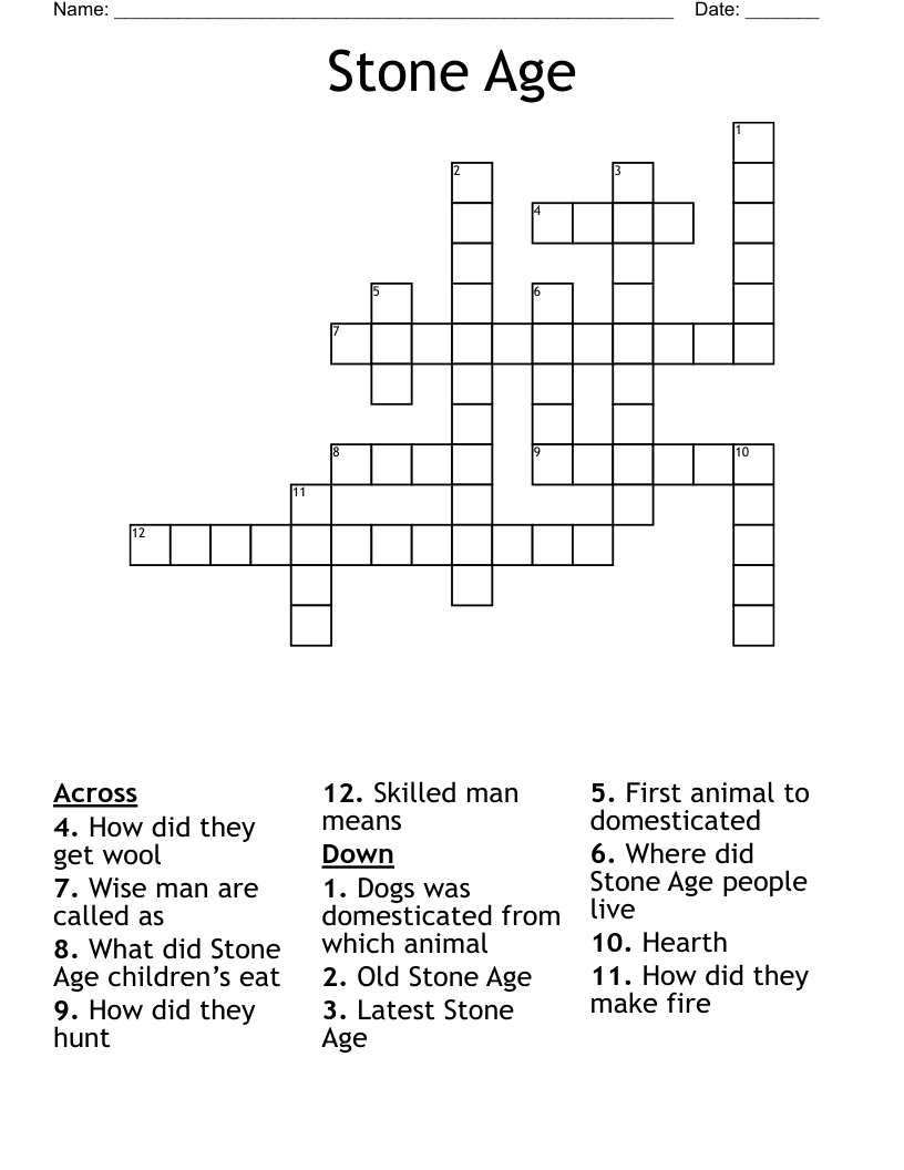 Stone Age  Crossword