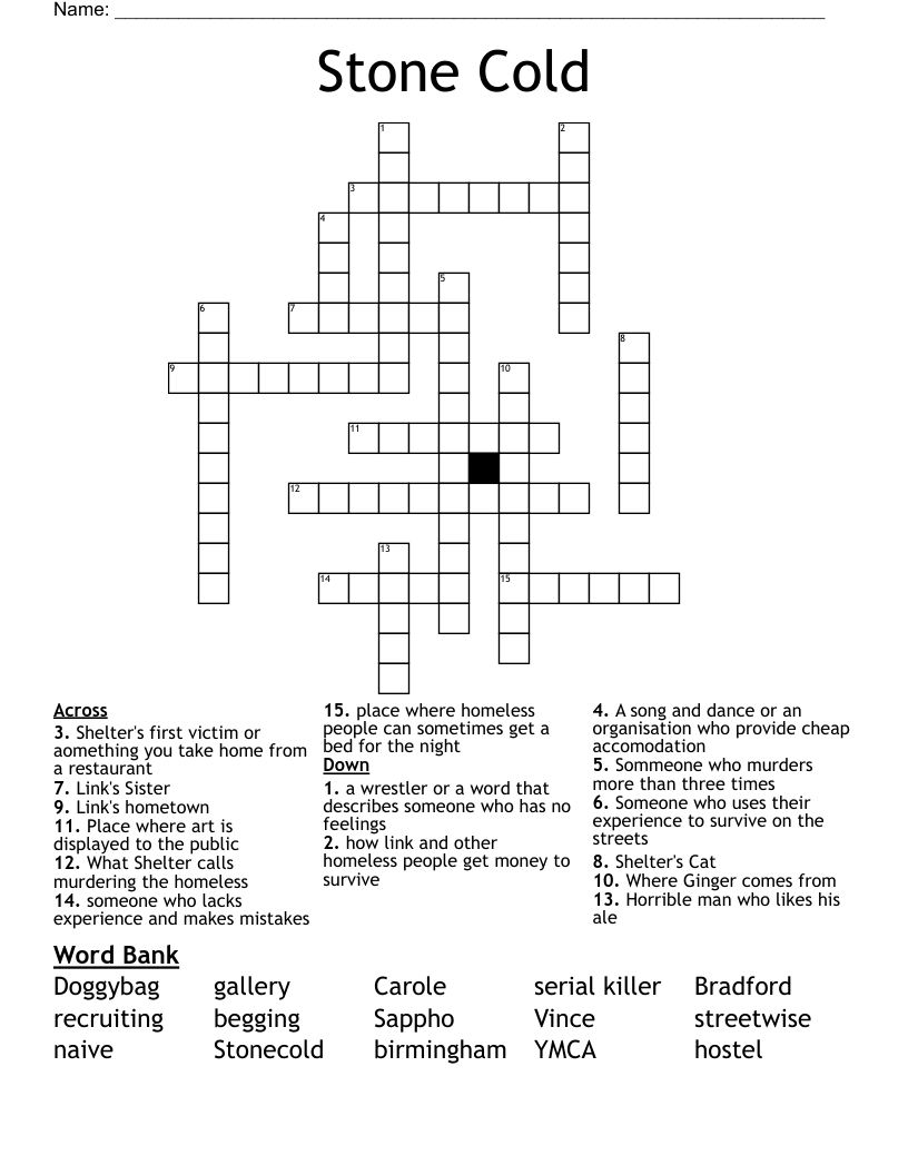 Stone Cold Crossword