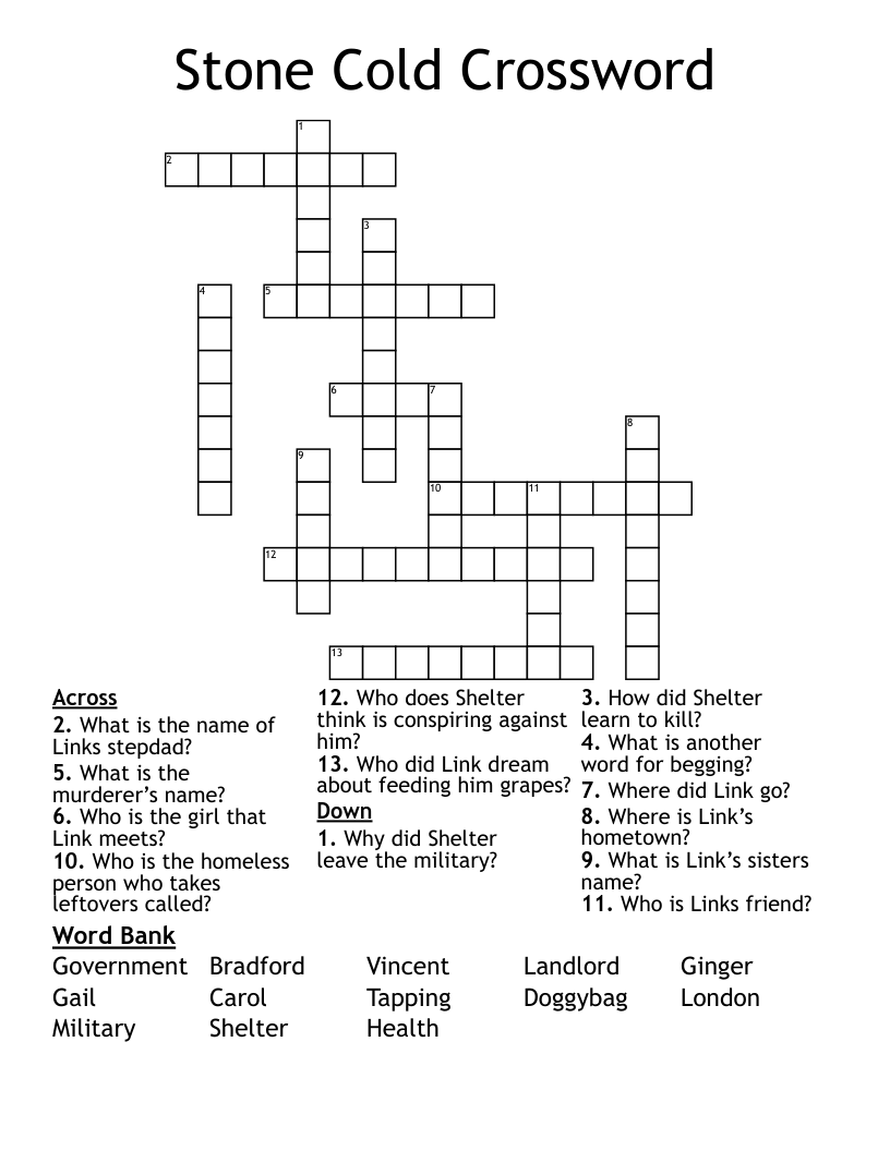 Stone Cold Crossword