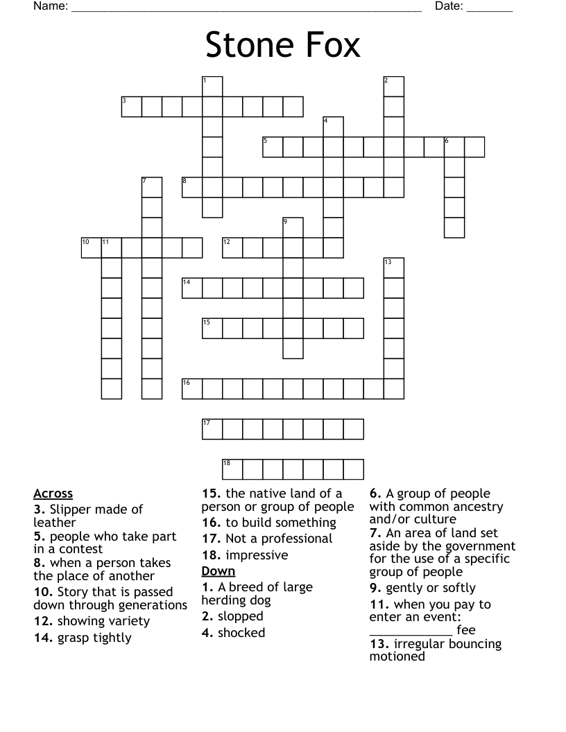 Stone Fox Crossword