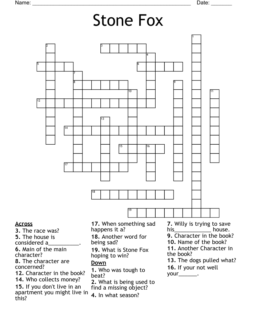 Stone Fox Crossword