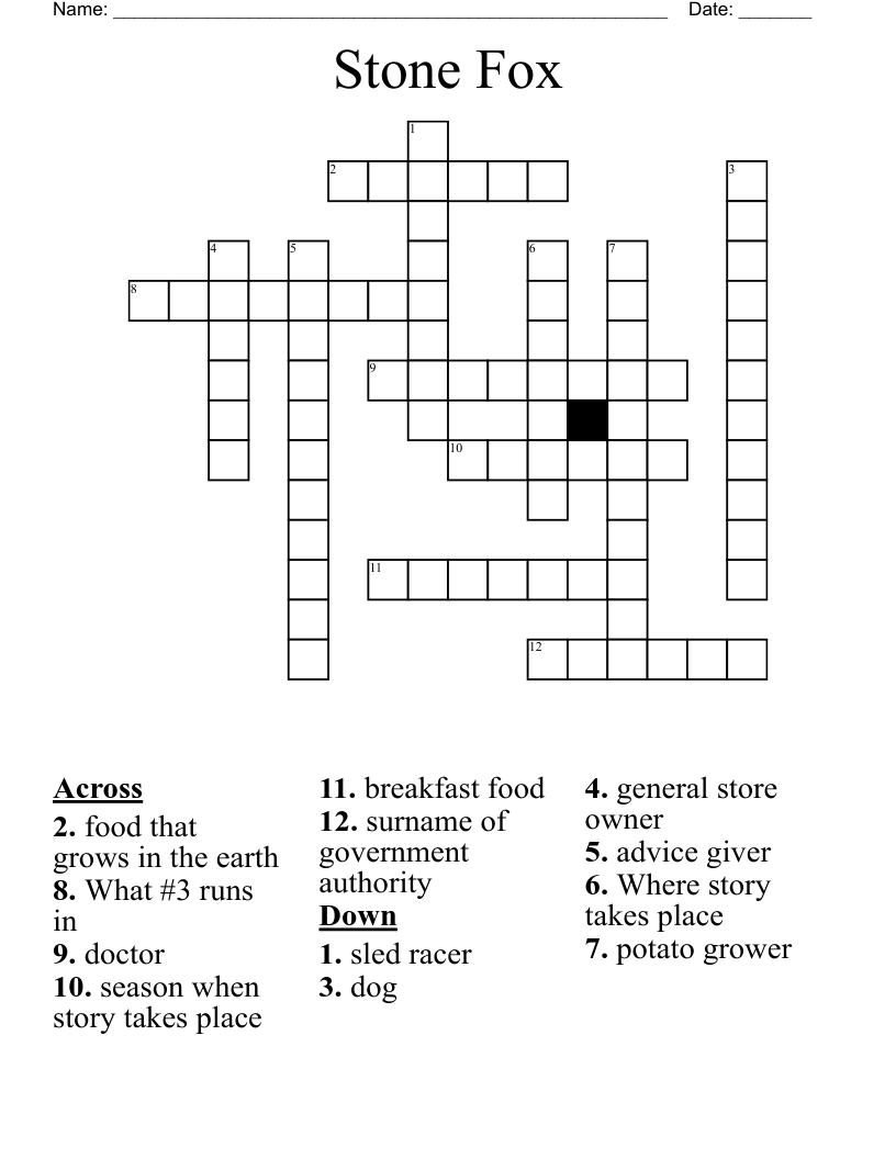 Stone Fox Crossword
