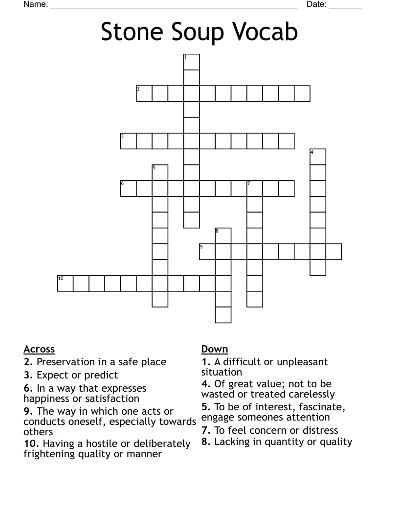 Stone Soup Vocab Crossword