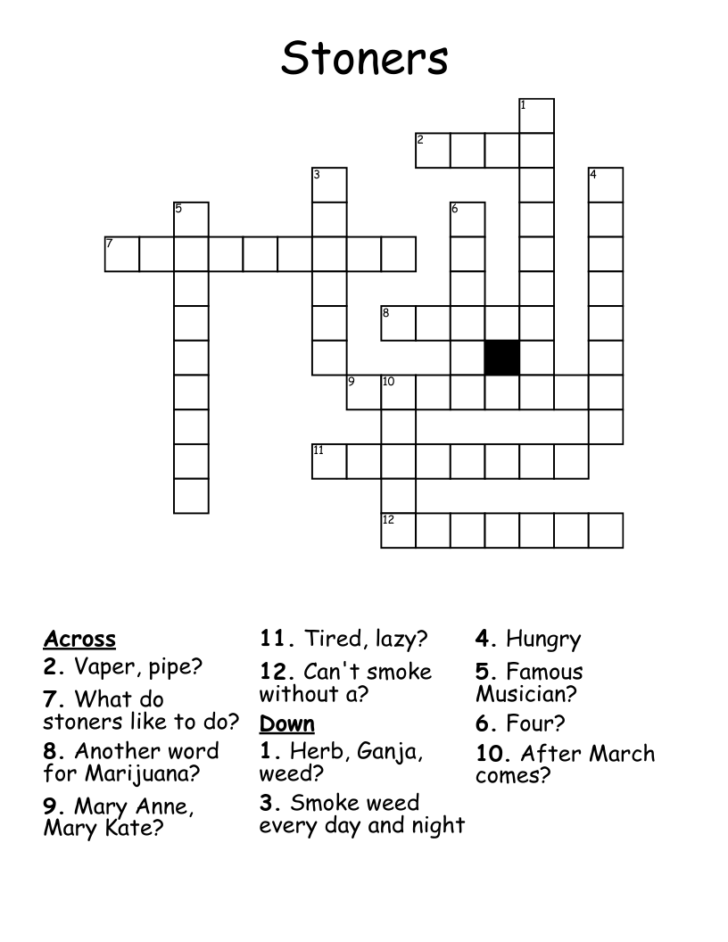 Stoners Crossword