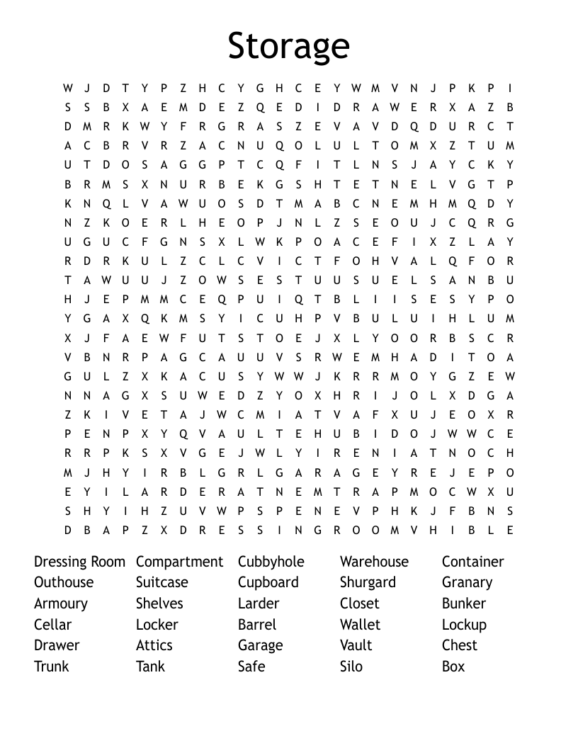 Storage Word Search