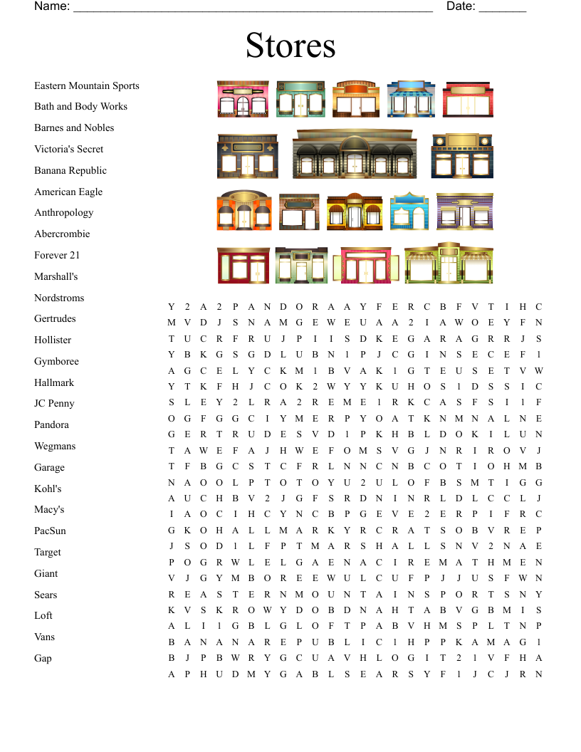 Stores Word Search