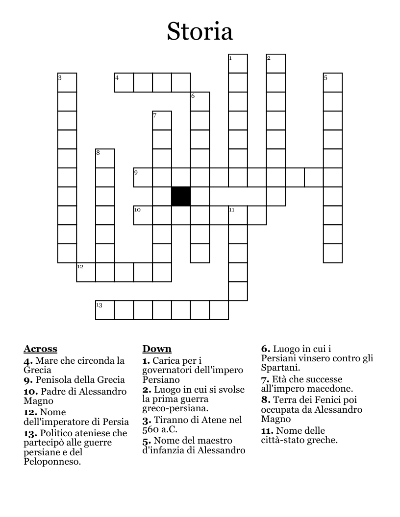 Storia Crossword