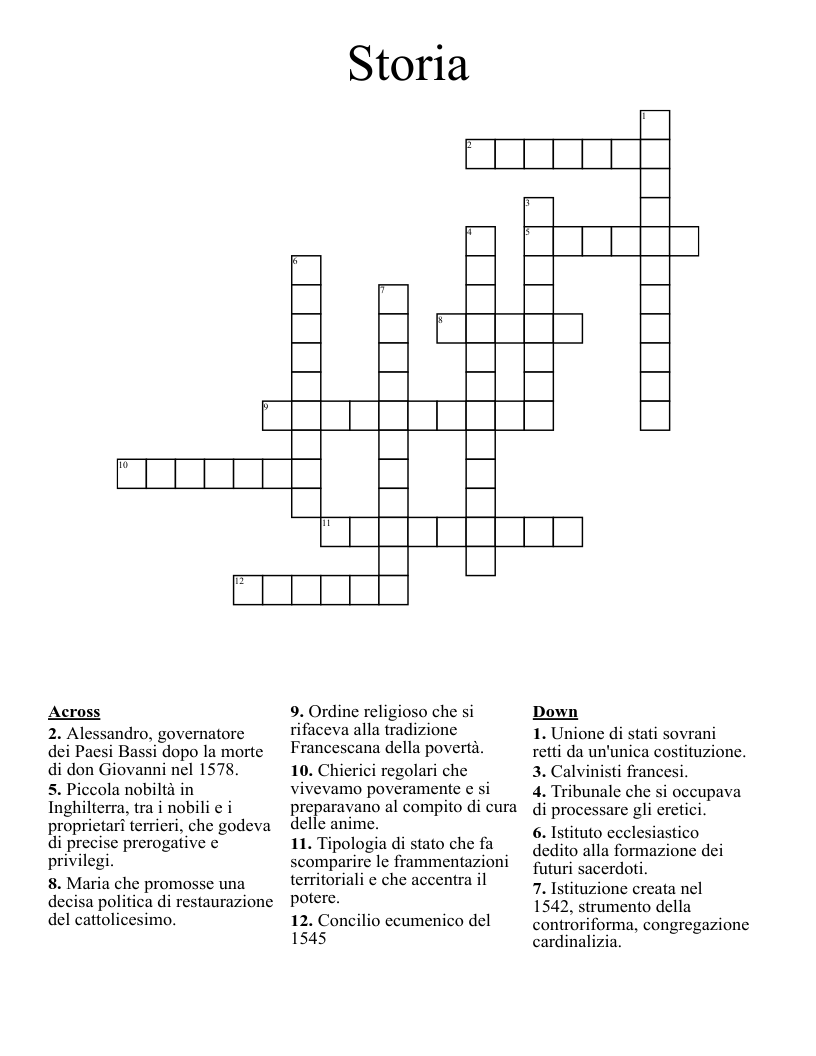 Storia Crossword