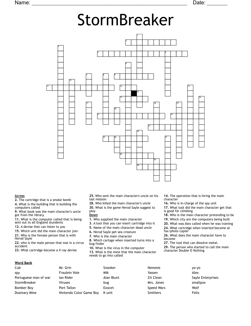 StormBreaker Crossword