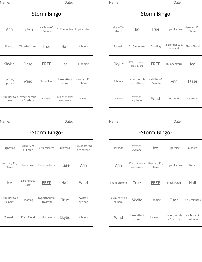 -Storm Bingo-