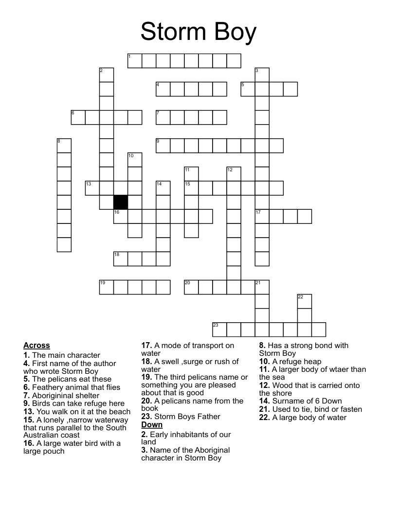 Storm Boy Crossword
