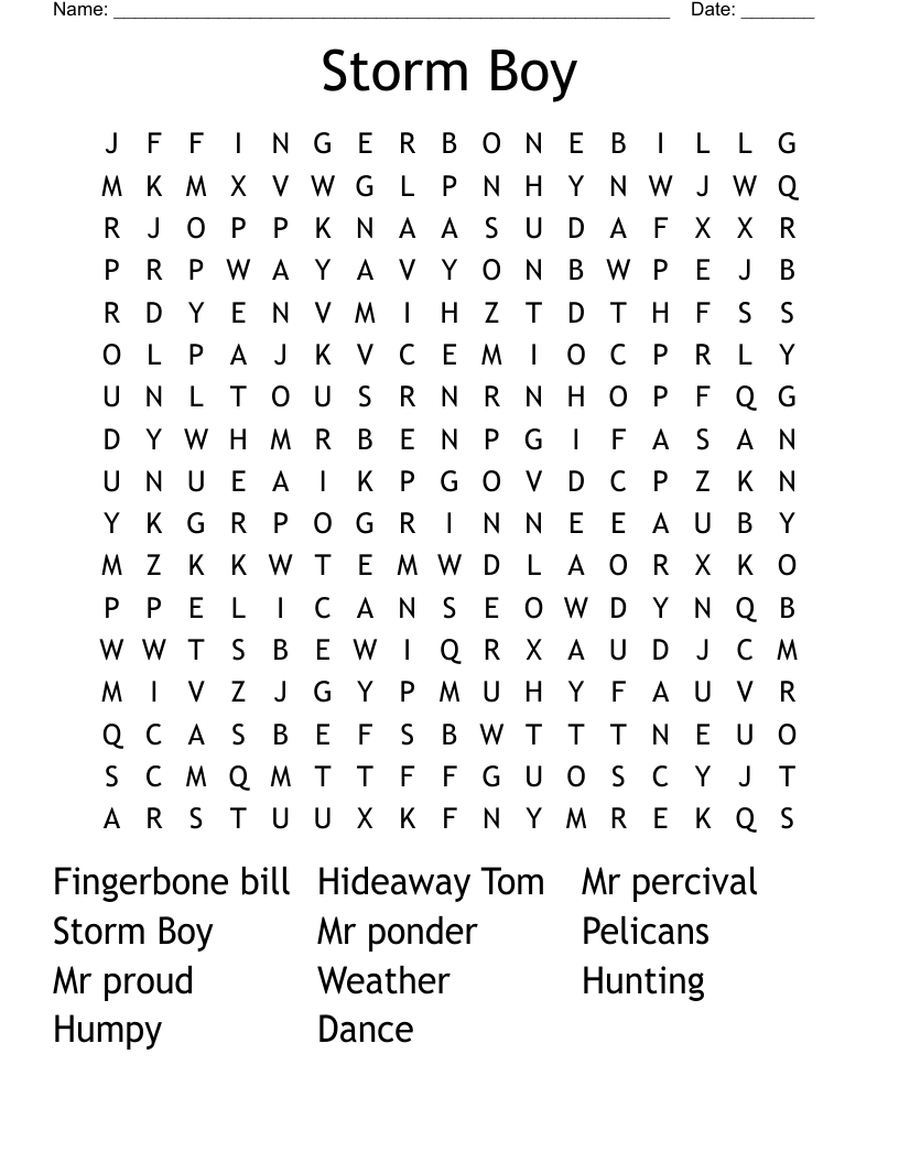 Storm Boy Word Search