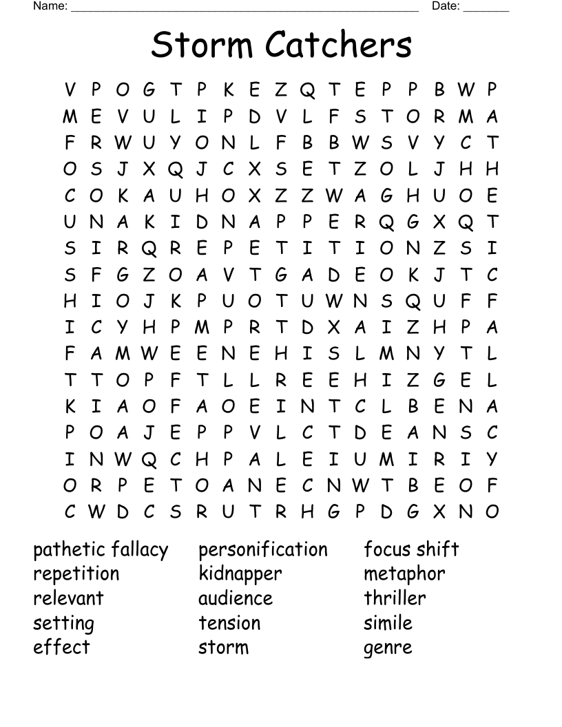 Storm Catchers Word Search