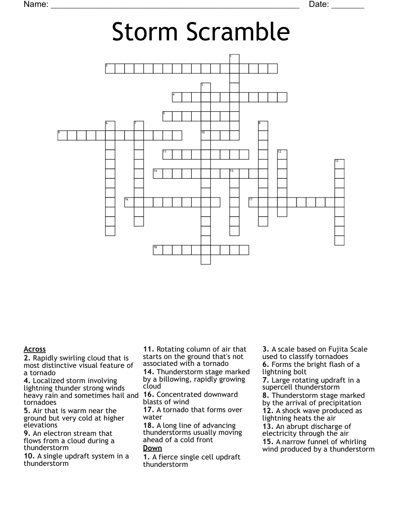 Storm Scramble Crossword