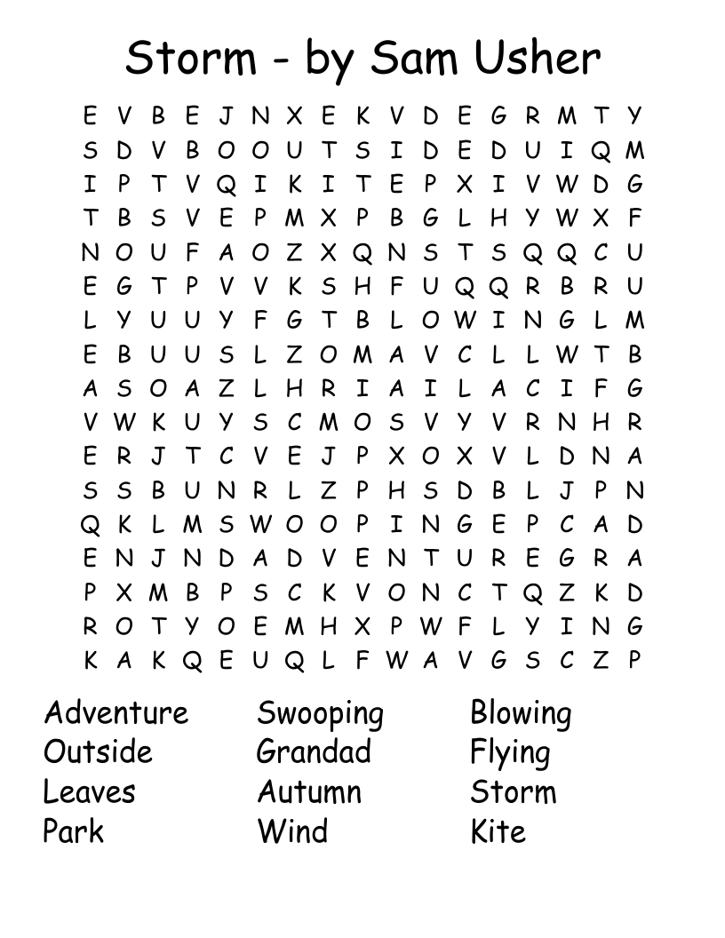 Storm - by Sam Usher Word Search