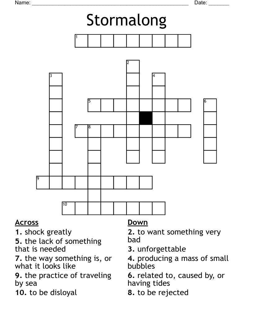 Stormalong Crossword