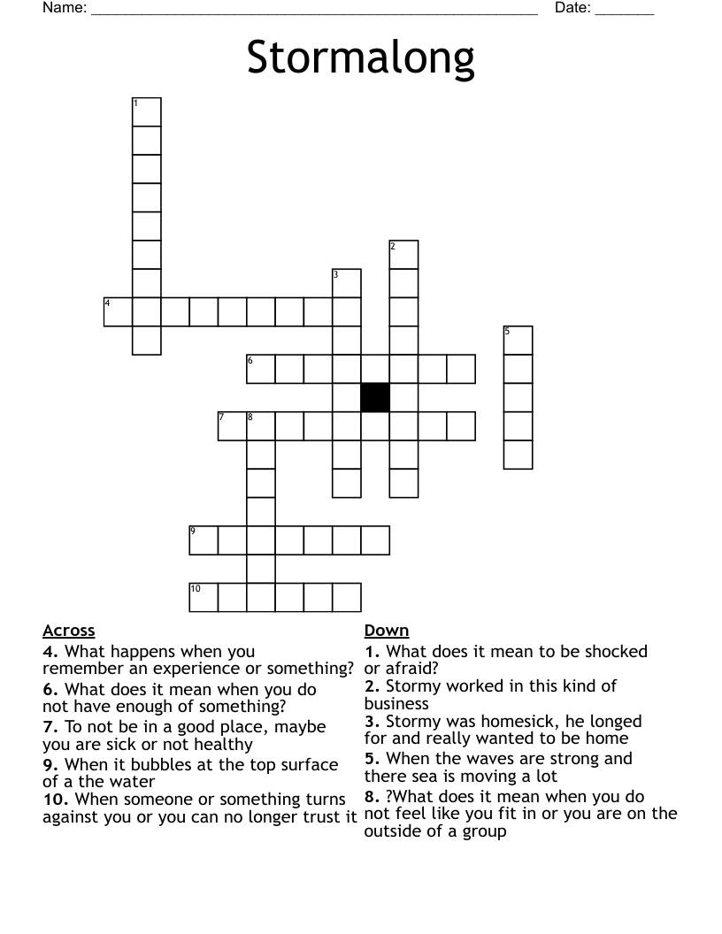 Stormalong Crossword