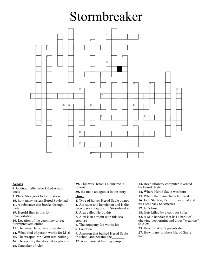 Stormbreaker Crossword