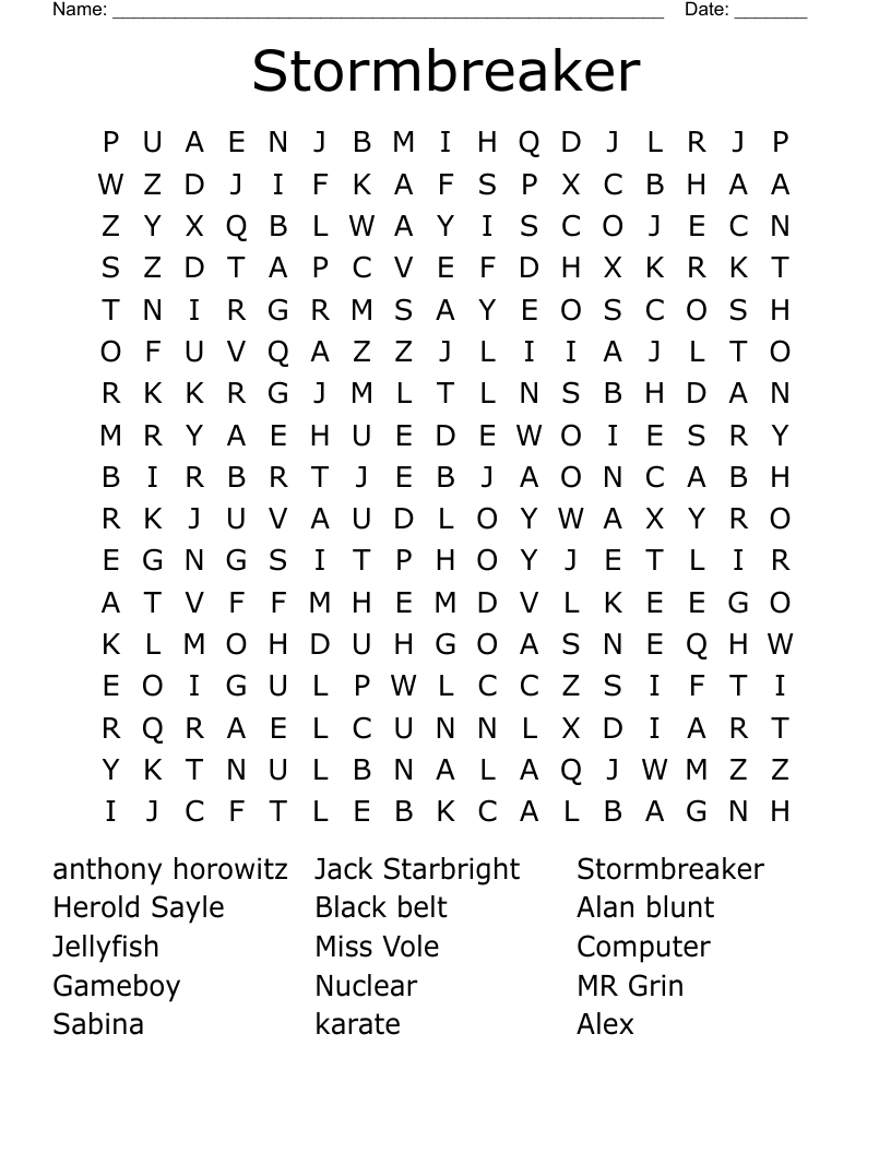 Stormbreaker Word Search
