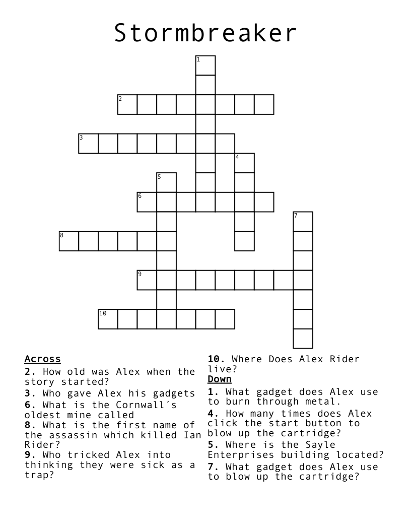 Stormbreaker Crossword