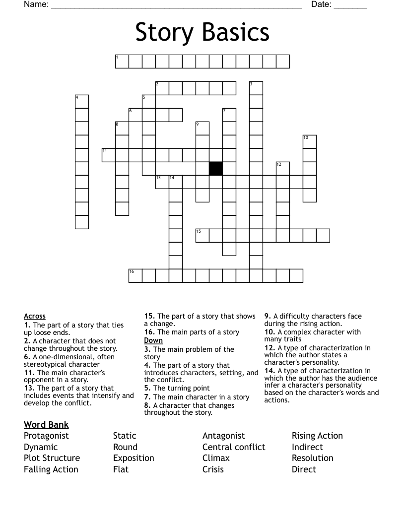 Story Basics Crossword