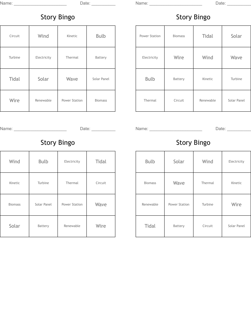 Story Bingo