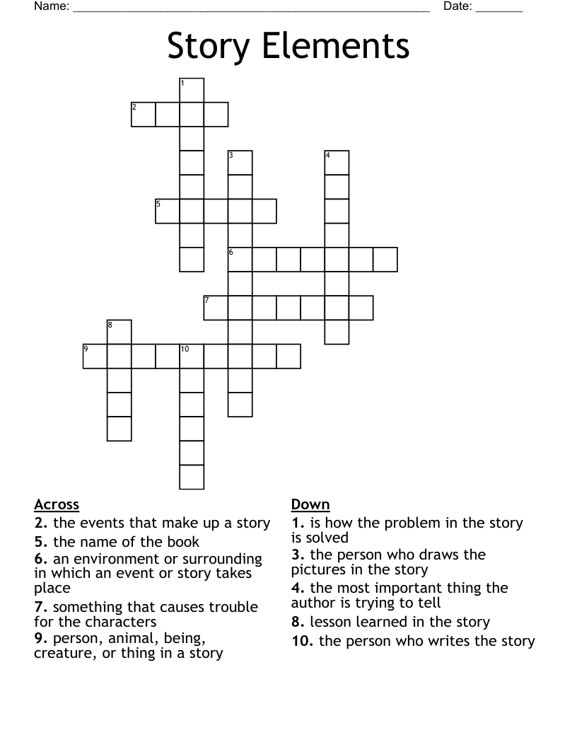 Story Elements  Crossword