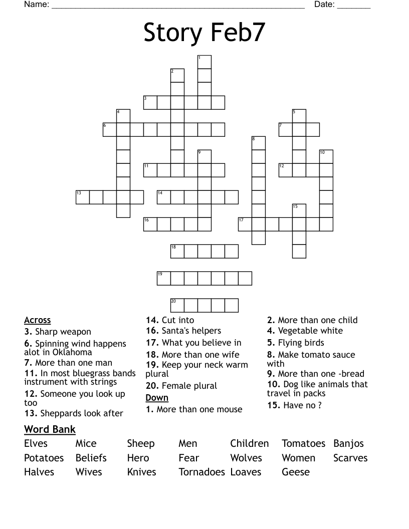 Story Feb7 Crossword