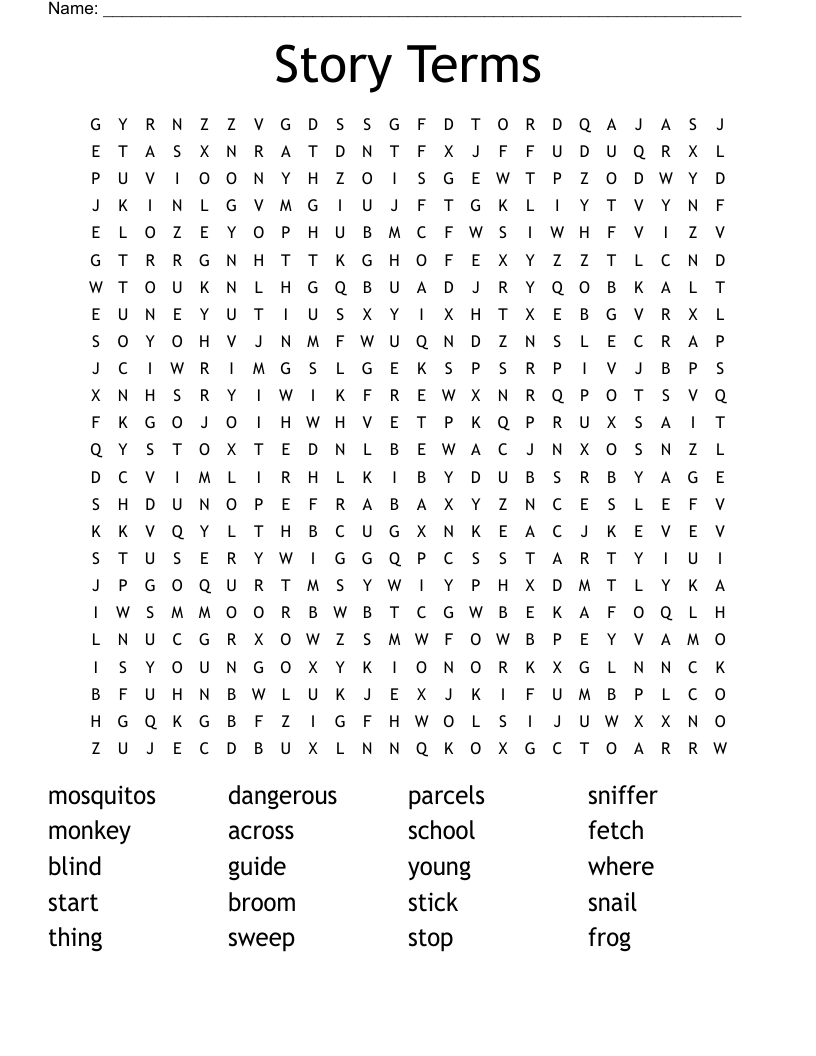 Story Terms Word Search