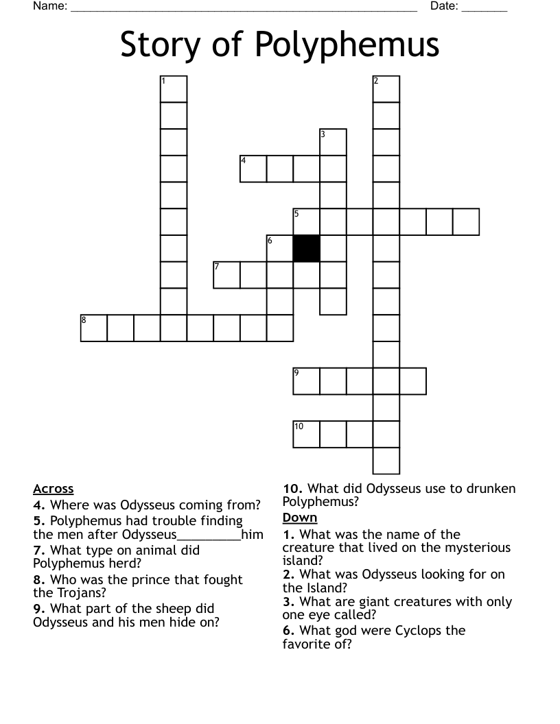 Story of Polyphemus Crossword