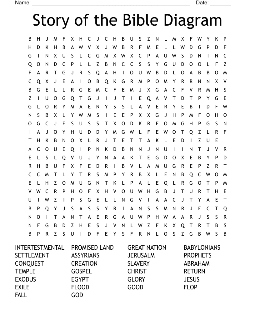 Story of the Bible Diagram Word Search