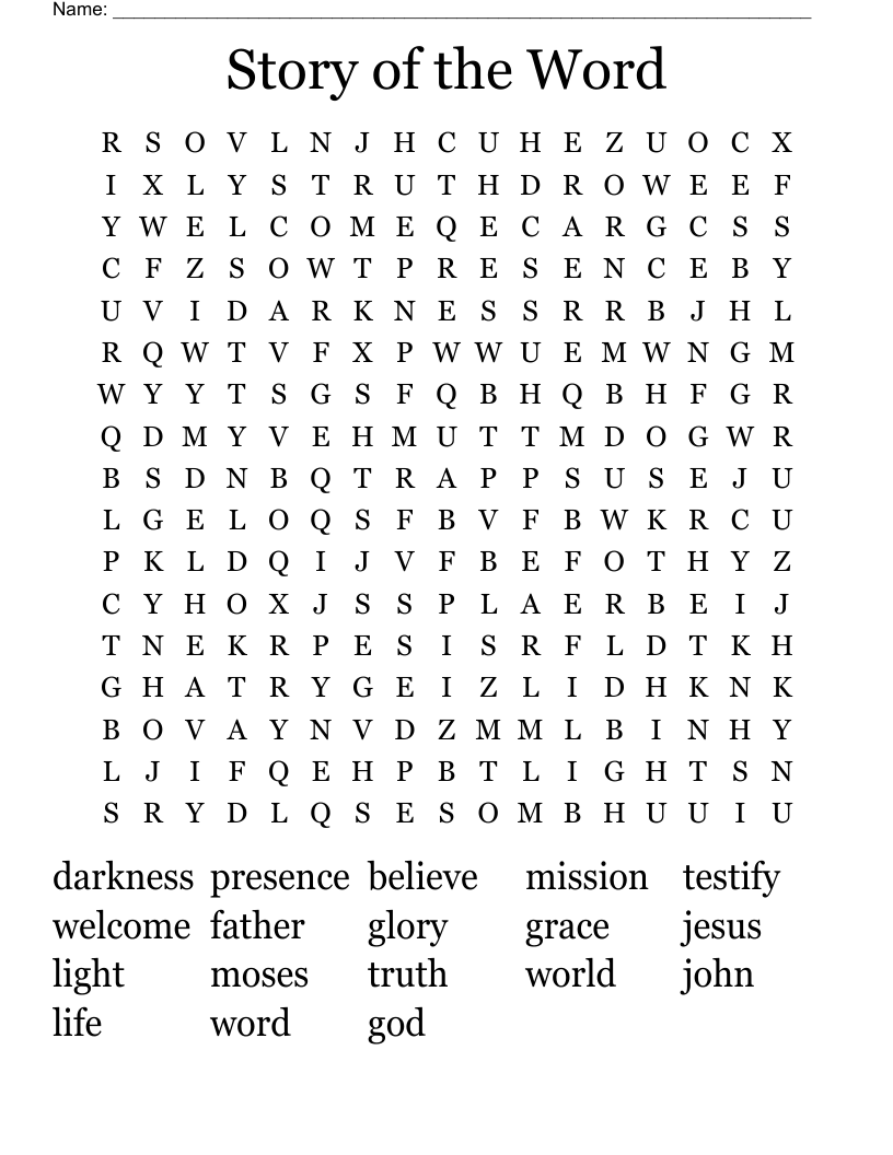 Story of the Word Word Search