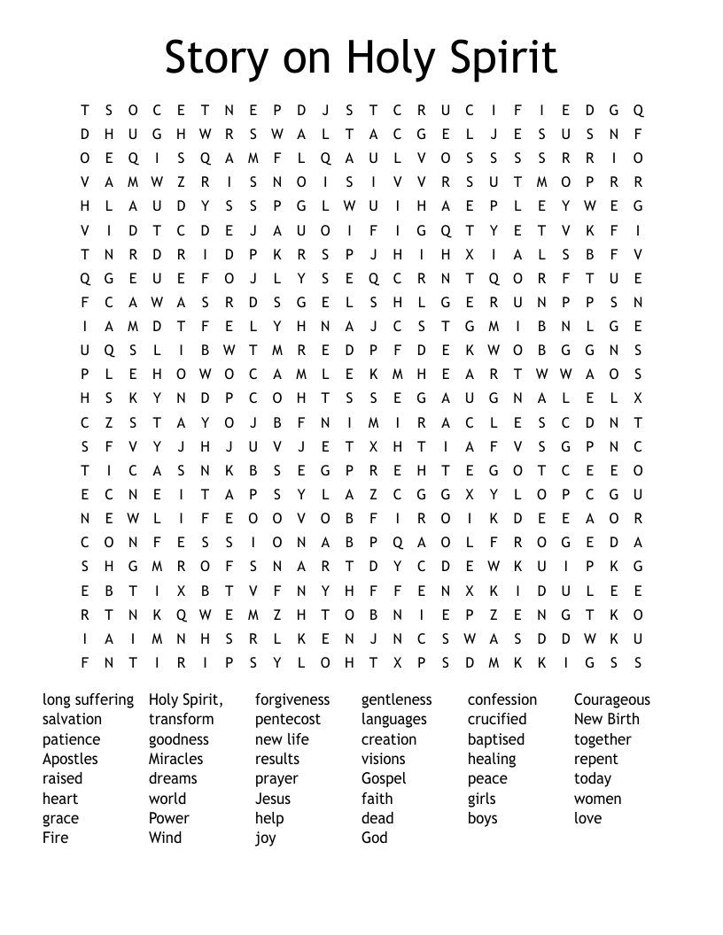 Story on Holy Spirit Word Search