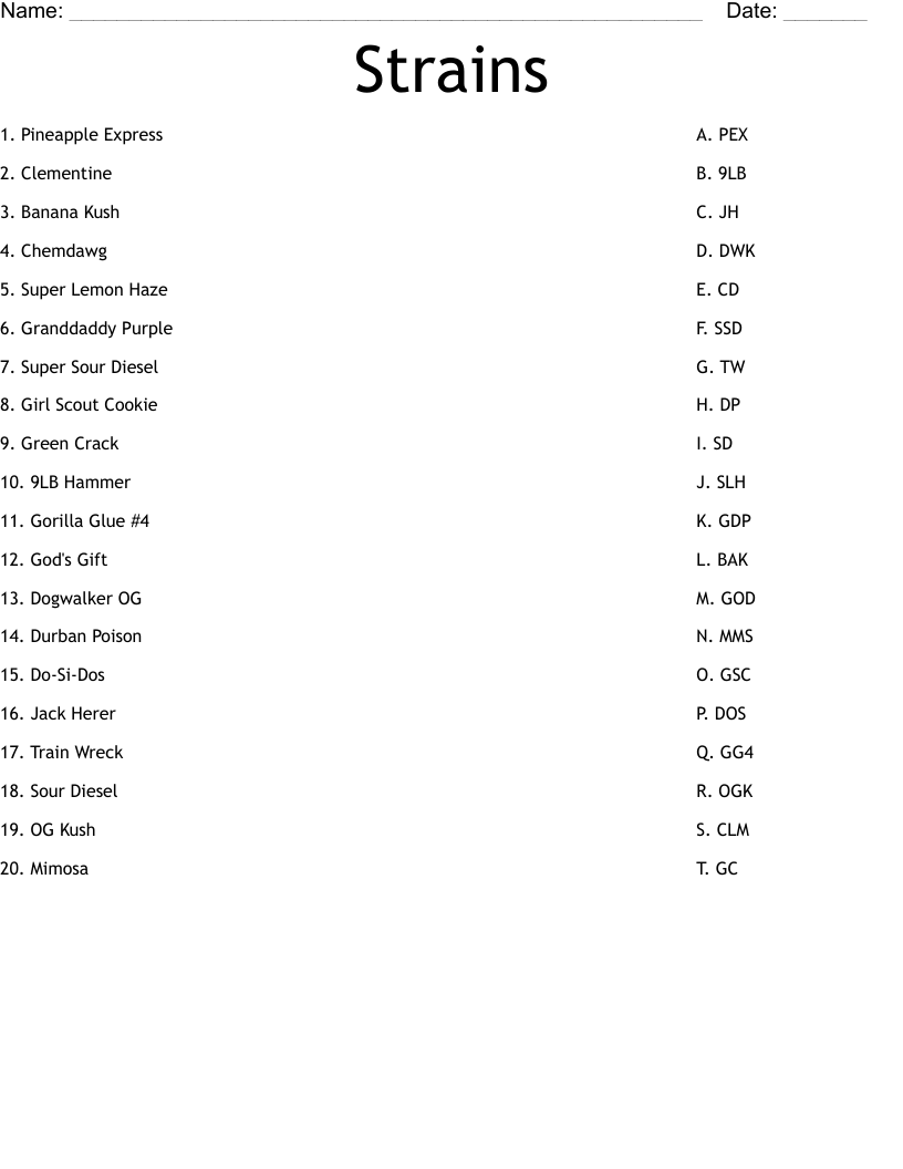 Strains Worksheet