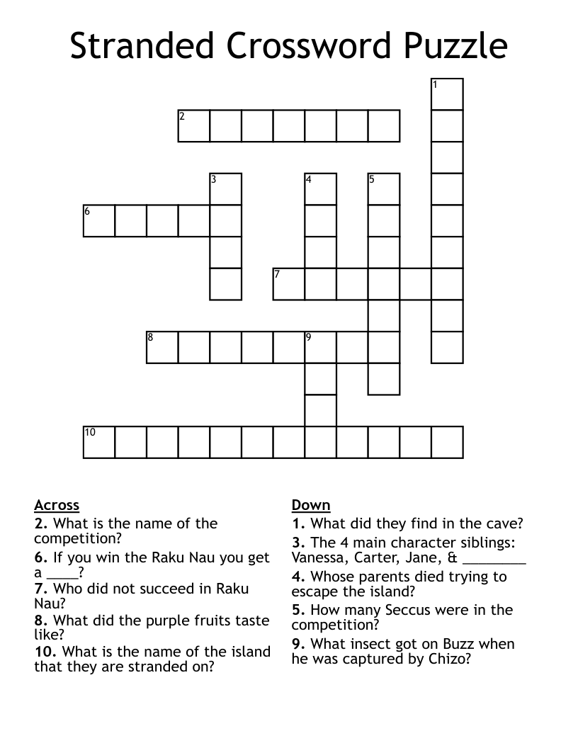 Stranded Crossword Puzzle