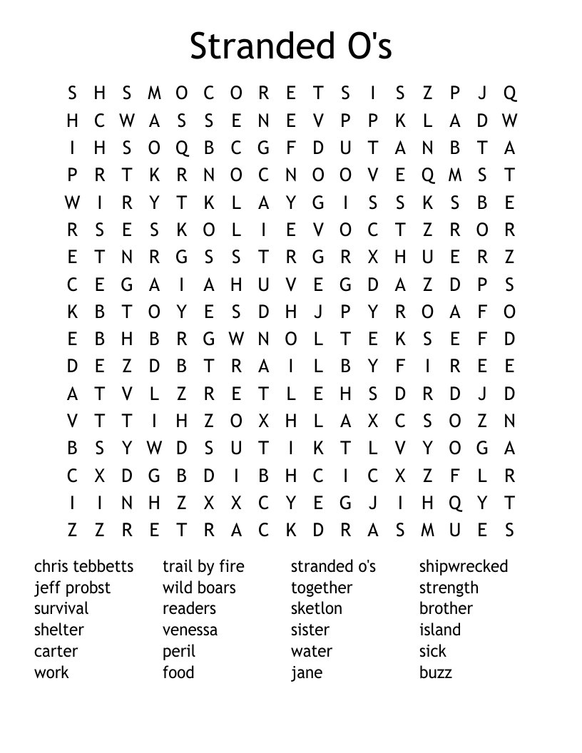 Stranded O's Word Search
