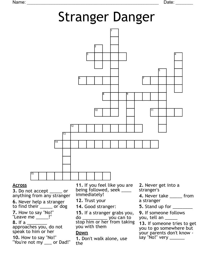Stranger Danger Crossword