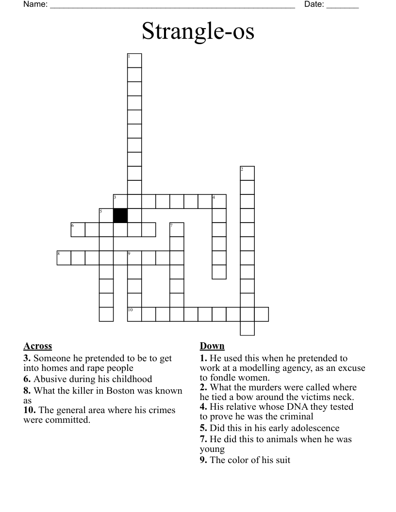 Strangle-os Crossword