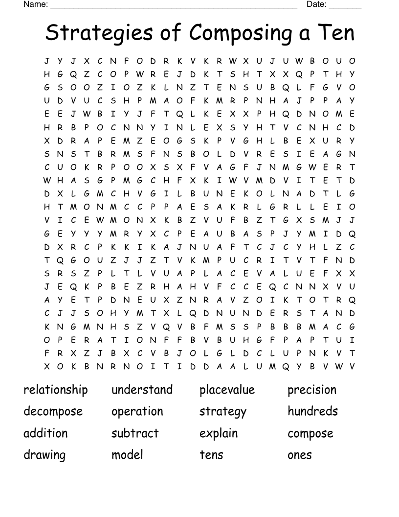 Strategies of Composing a Ten  Word Search
