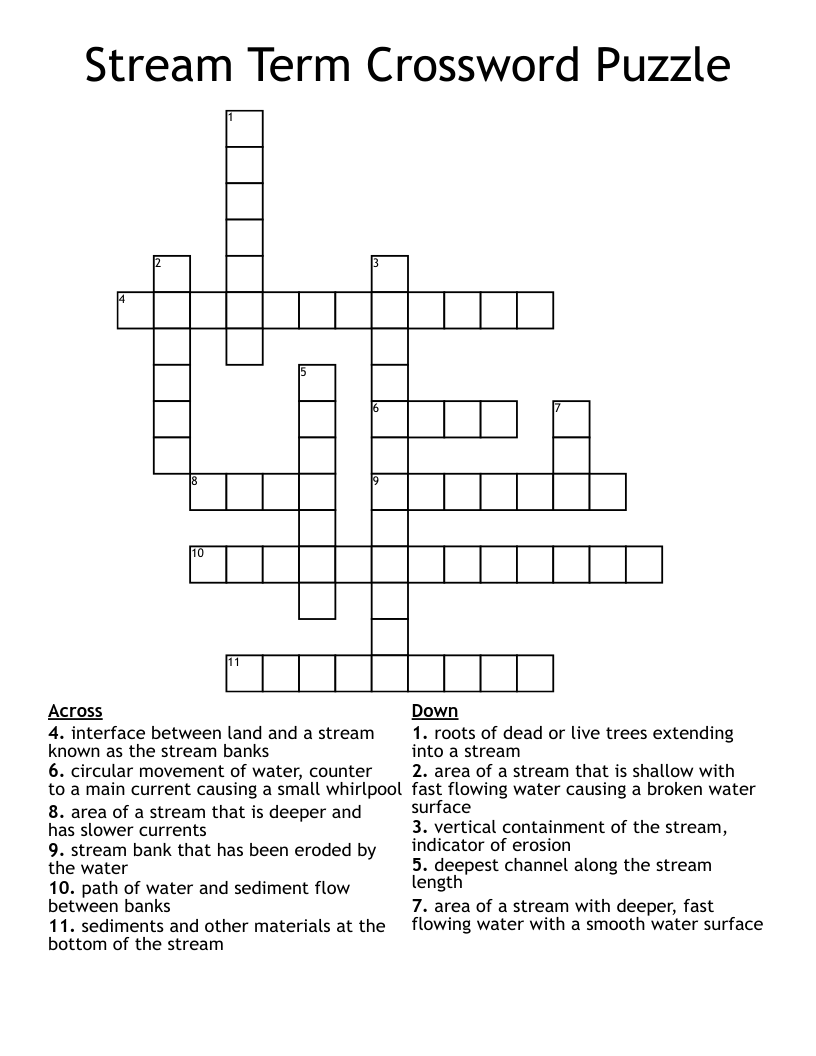 Stream Term Crossword Puzzle