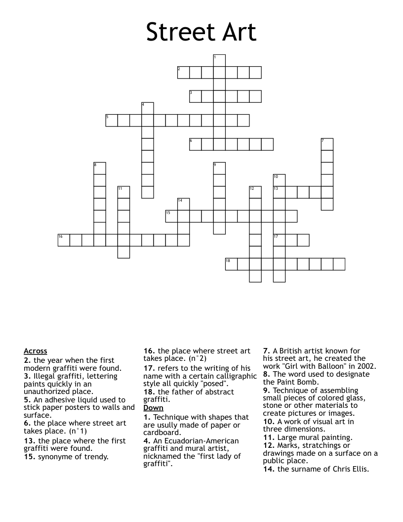 Street Art Crossword